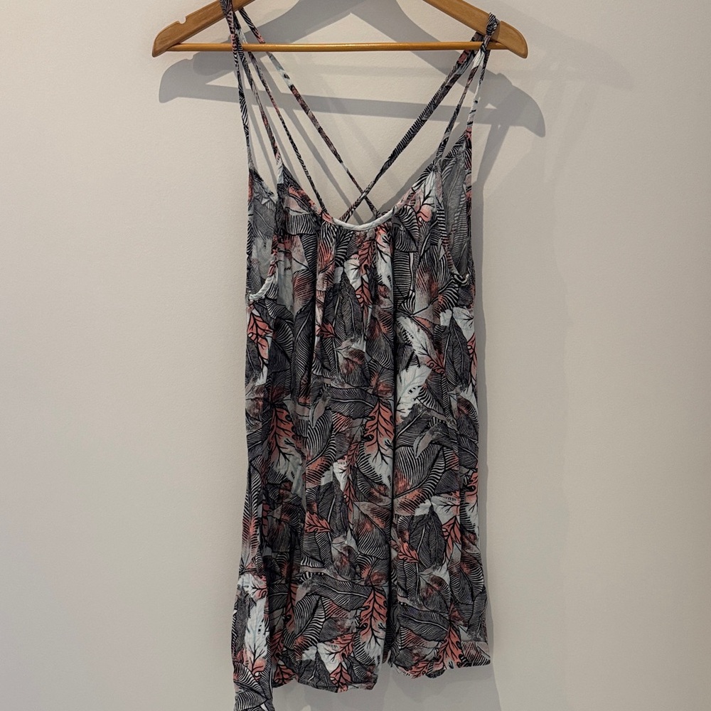 Roxy Multicolor Leaf Print Swim Coverup